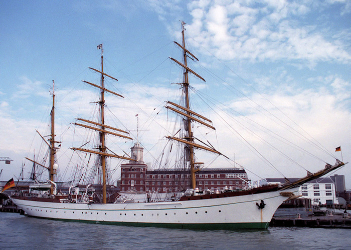 Photograph of the vessel  Gorch Fock pictured in Portsmouth Naval Base on 26th October 1988