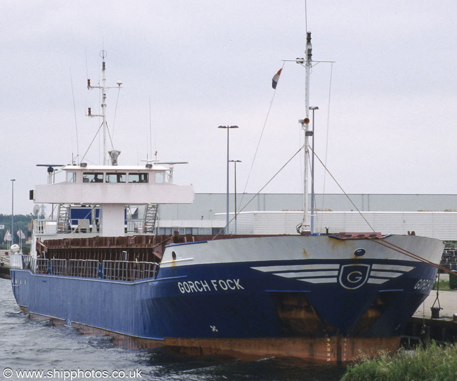 Photograph of the vessel  Gorch Fock pictured on the Zijkanaal at Velsen-Noord on 16th June 2002