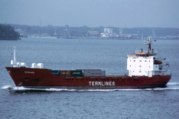 Photograph of the vessel  Götaland pictured departing the Kiel Canal on 29th May 2001