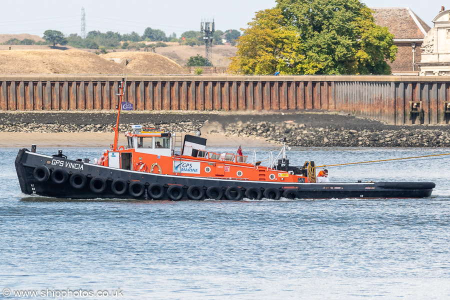 Photograph of the vessel  GPS Vincia pictured passing Gravesend on 18th July 2025