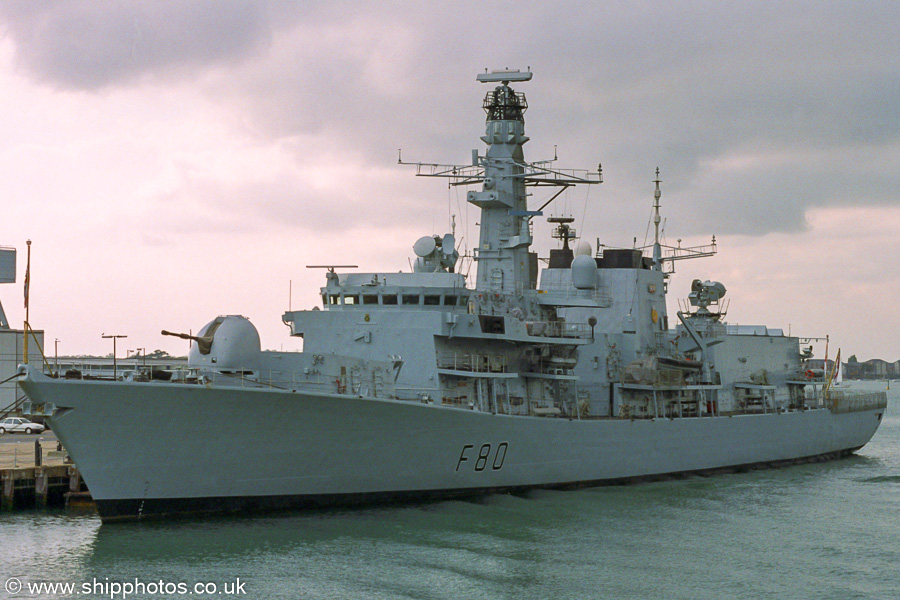 HMS Grafton pictured in Portsmouth Dockyard on 27th September 2003