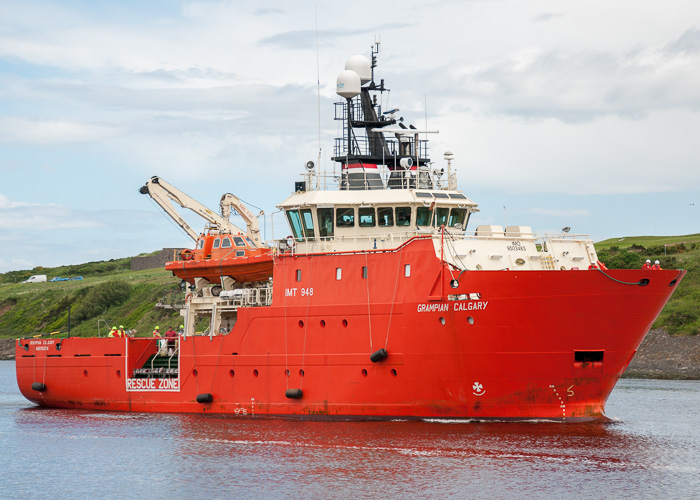 Photograph of the vessel  Grampian Calgary pictured arriving at Aberdeen on 11th June 2014