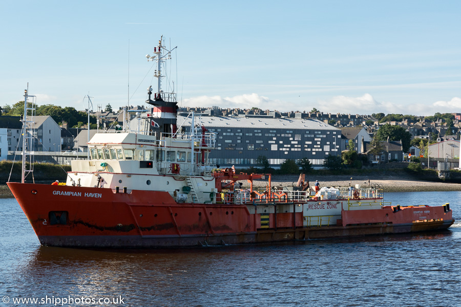 Photograph of the vessel  Grampian Haven pictured departing Aberdeen for the last time on 19th September 2015