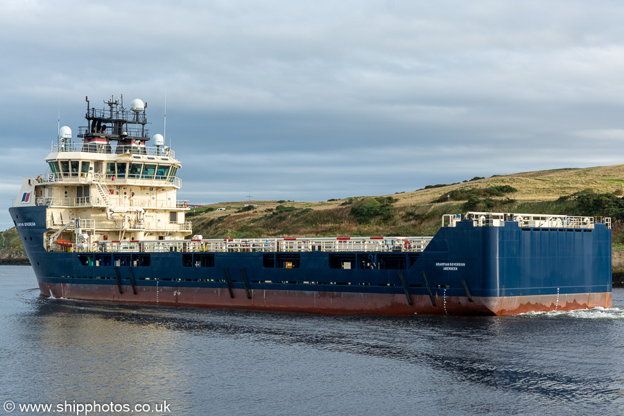 Grampian Sovereign pictured departing Aberdeen on 13th October 2021