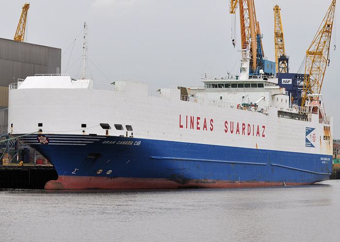 Photograph of the vessel  Gran Canaria Car pictured at Hebburn on 23rd August 2013