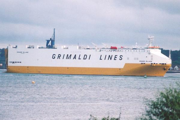  Grande Ellade pictured arriving in Southampton on 21st July 2001