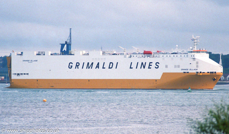 Photograph of the vessel  Grande Ellade pictured arriving at Southampton on 21st July 2001