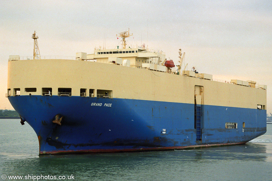  Grand Pace pictured departing Southampton on 17th August 2003