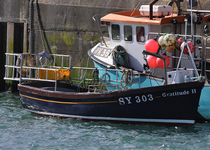Photograph of the vessel fv Gratitude II pictured at Scrabster on 12th April 2012