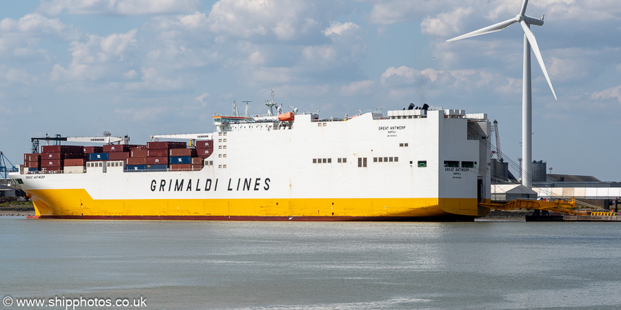 Photograph of the vessel  Great Antwerp pictured at Tilbury on 18th July 2025