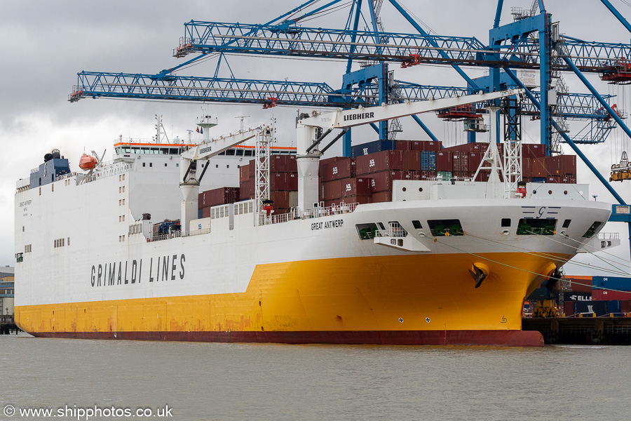 Photograph of the vessel  Great Antwerp pictured at London Container Terminal on 20th July 2025