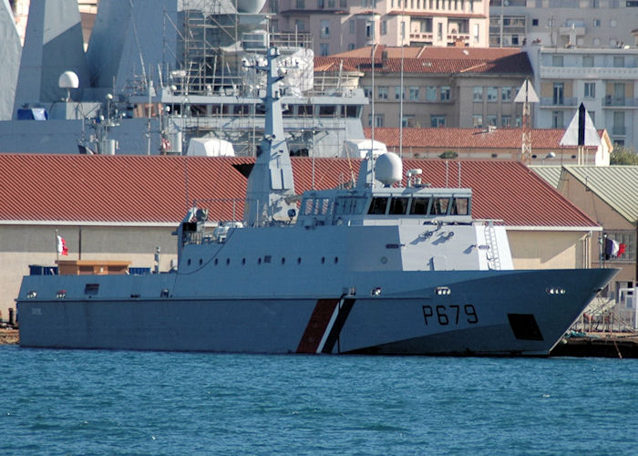 Photograph of the vessel FS Grébe pictured at Toulon on 9th August 2008