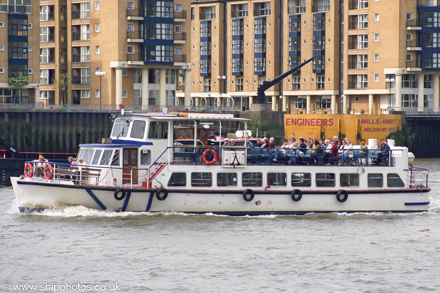 Photograph of the vessel  Greenwich Belle pictured on the River Thames on 22nd April 2002