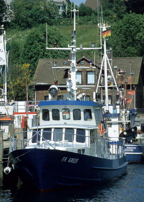 Photograph of the vessel fpv Greif pictured at Laboe on 7th June 1997