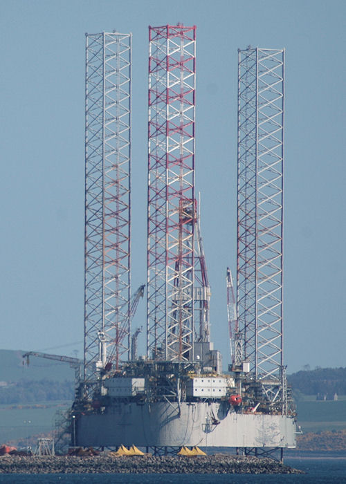 Photograph of the vessel  GSF Galaxy II pictured laid up at Invergordon on 27th April 2011