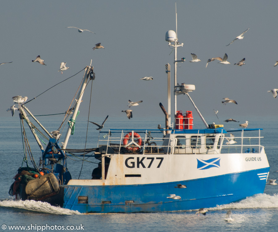 Photograph of the vessel fv Guide Us pictured passing Greenock on 16th October 2015