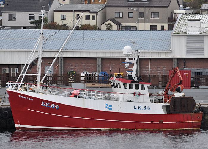 Photograph of the vessel fv Guiding Light pictured at Lerwick on 10th May 2013
