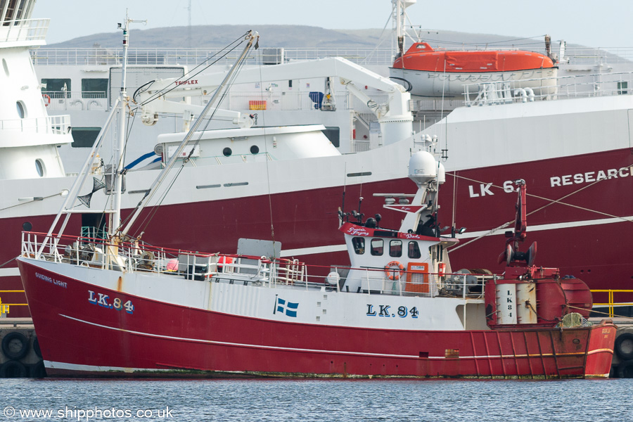 Photograph of the vessel fv Guiding Light pictured at Mair's Pier, Lerwick on 20th May 2022