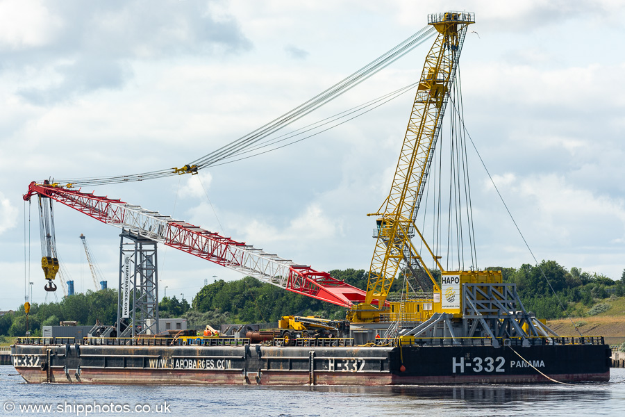 Photograph of the vessel  H-332 pictured passing North Shields under tow on 28th August 2023