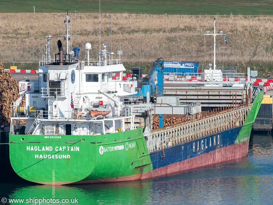 Photograph of the vessel  Hagland Captain pictured at Balmoral Quay, Aberdeen South Harbour on 19th March 2025
