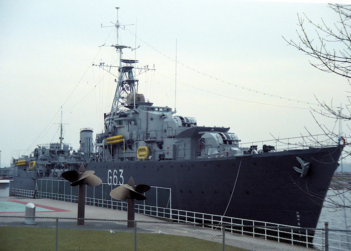 Photograph of the vessel HMCS Haida pictured preserved at Toronto, Ontario on 13th November 1988