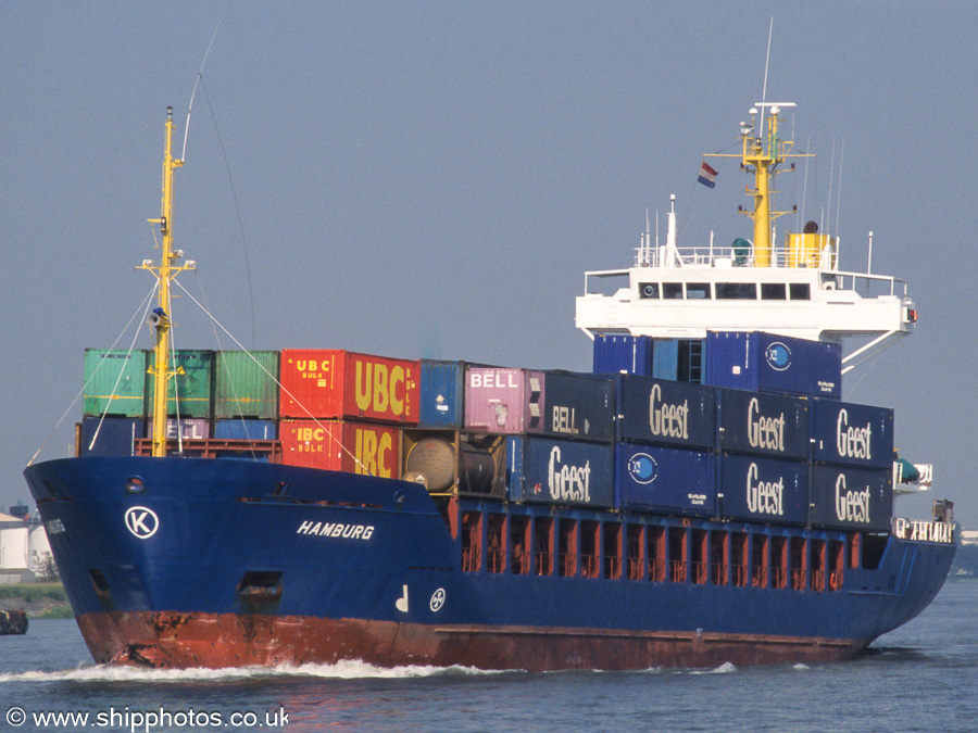 Photograph of the vessel  Hamburg pictured on the Nieuwe Maas at Vlaardingen on 17th June 2002