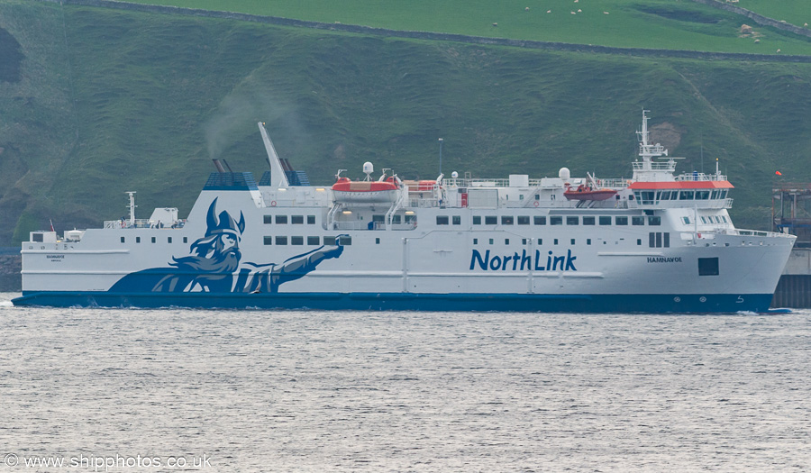 Photograph of the vessel  Hamnavoe pictured departing Scrabster on 12th May 2024