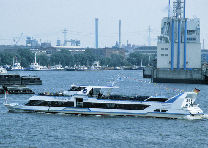Photograph of the vessel  Hanseatic pictured at Hamburg on 9th June 1997