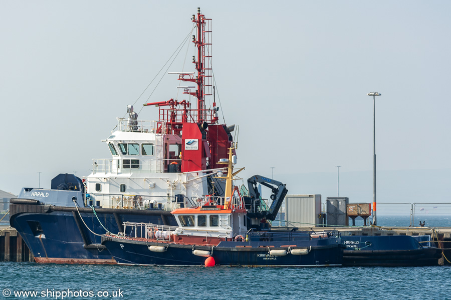 Photograph of the vessel  Harald pictured at Kirkwall on 14th May 2024