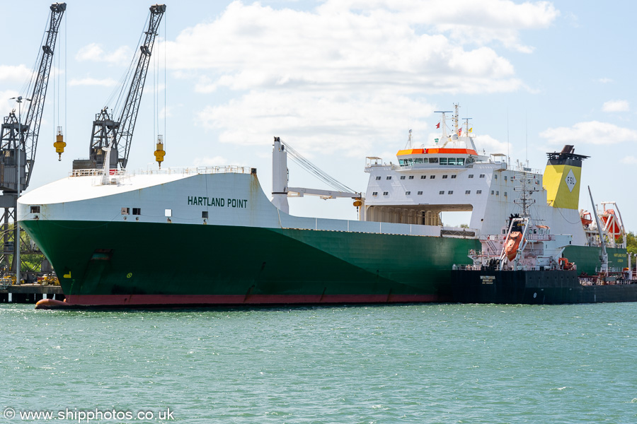 Photograph of the vessel  Hartland Point pictured at Marchwood Military Port on 20th April 2024