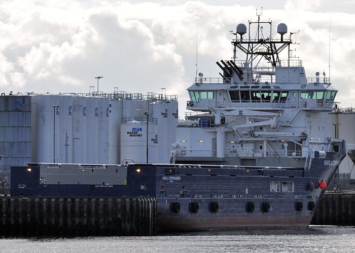 Photograph of the vessel  Havila Commander pictured at Aberdeen on 15th April 2012