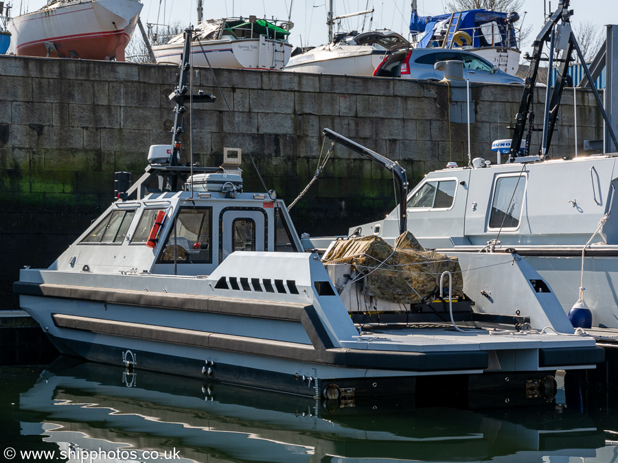 Photograph of the vessel RNMB Hazard pictured in James Watt Dock, Greenock on 26th March 2022