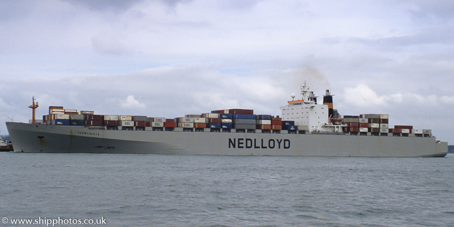 Photograph of the vessel  Heemskerck pictured arriving at Southampton on 10th June 1989