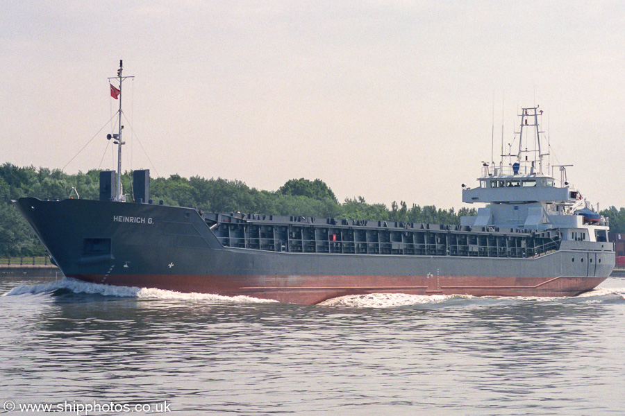 Photograph of the vessel  Heinrich G pictured departing Garston on 14th June 2003