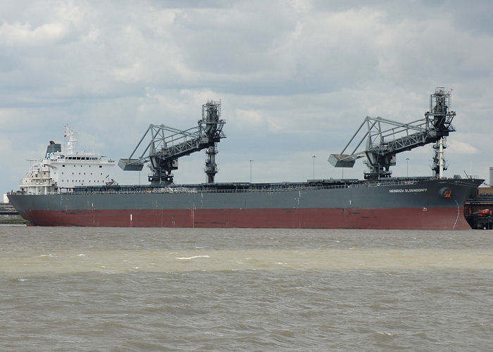 Photograph of the vessel  Heinrich Oldendorff pictured at Tilbury Power Station on 10th August 2006