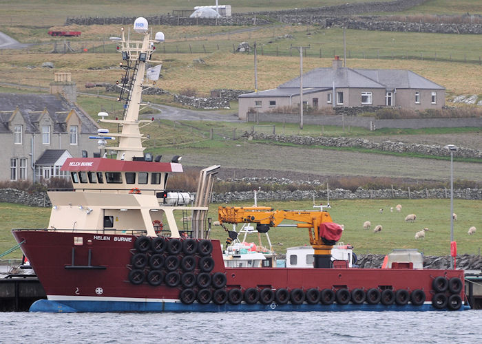 Photograph of the vessel  Helen Burnie pictured at Uyeasound on 11th May 2013