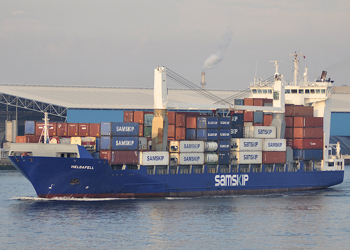 Photograph of the vessel  Helgafell pictured passing Vlaardingen on 28th June 2011