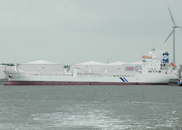 Photograph of the vessel  Hellespont Chieftain pictured in the 3e Petroleumhaven, Rotterdam-Botlek on 20th June 2010