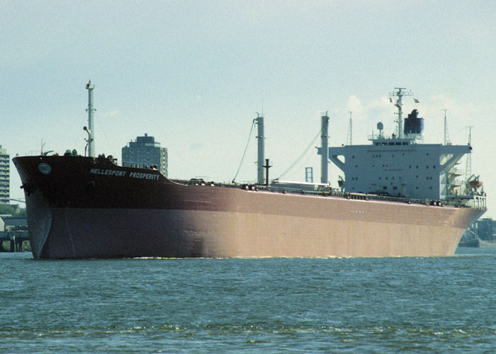 Photograph of the vessel  Hellespont Prosperity pictured in Rotterdam on 20th April 1997