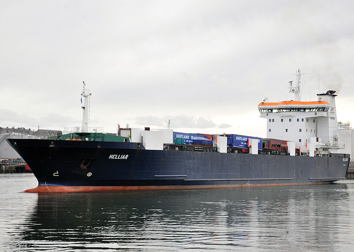 Photograph of the vessel  Helliar pictured departing Aberdeen on 13th September 2013