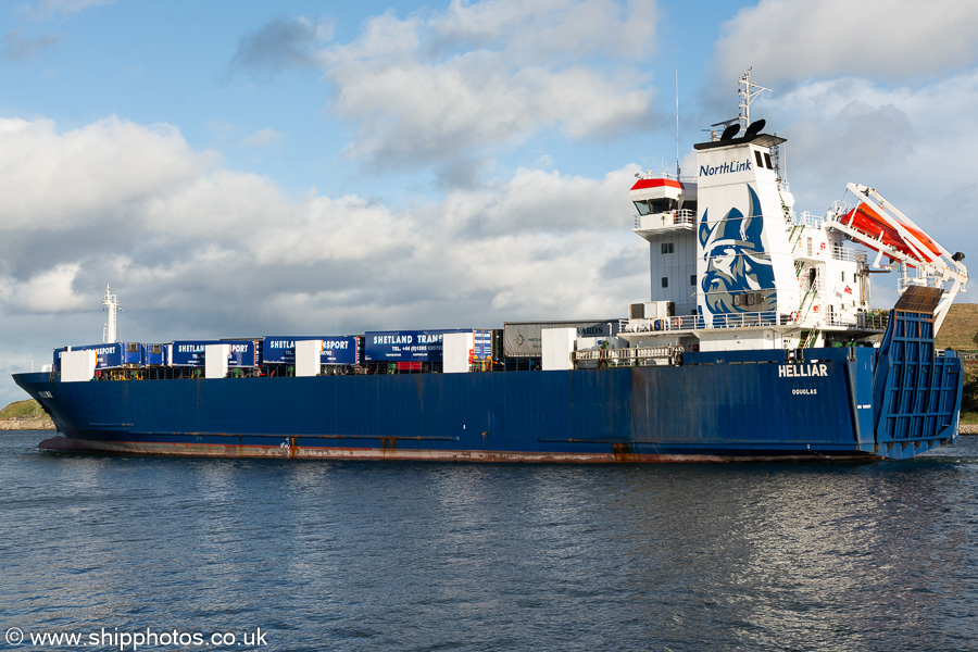 Photograph of the vessel  Helliar pictured departing Aberdeen on 10th September 2024