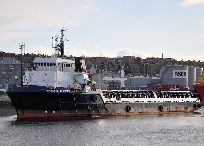  Highland Champion pictured departing Aberdeen on 17th April 2012