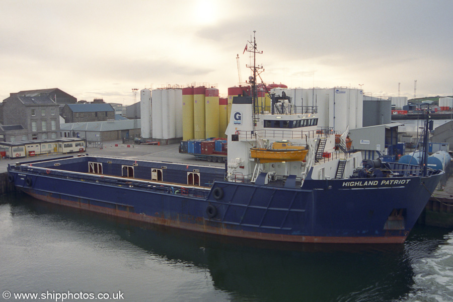 Photograph of the vessel  Highland Patriot pictured at Aberdeen on 12th May 2003