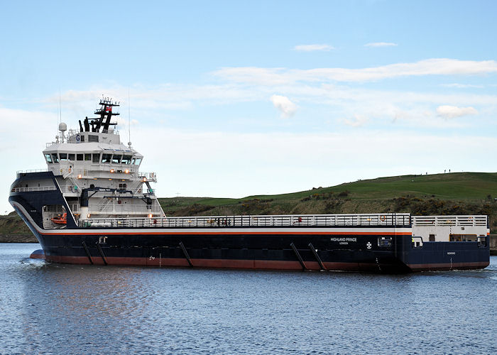 Photograph of the vessel  Highland Prince pictured departing Aberdeen on 14th May 2013