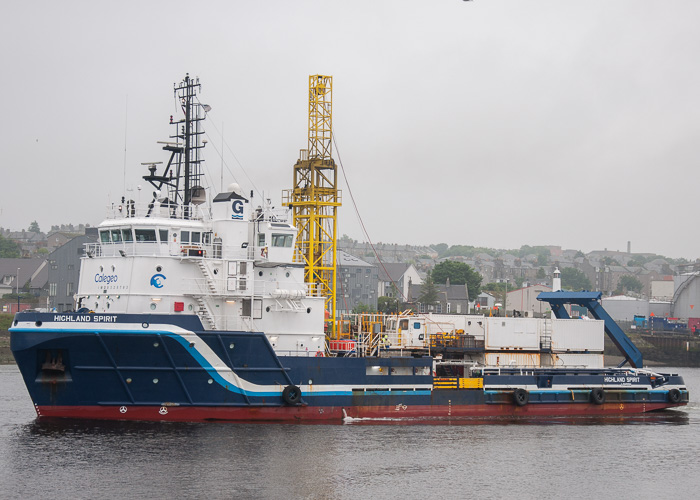Photograph of the vessel  Highland Spirit pictured departing Aberdeen on 13th June 2014