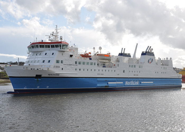 Photograph of the vessel  Hjaltland pictured departing Aberdeen on 17th April 2012