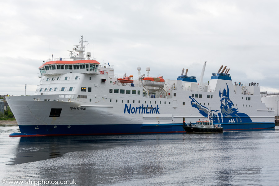 Photograph of the vessel  Hjaltland pictured departing Aberdeen on 27th May 2019
