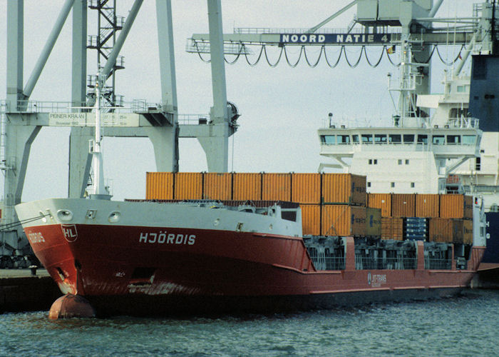 Photograph of the vessel  Hjördis pictured in Antwerp on 19th April 1997