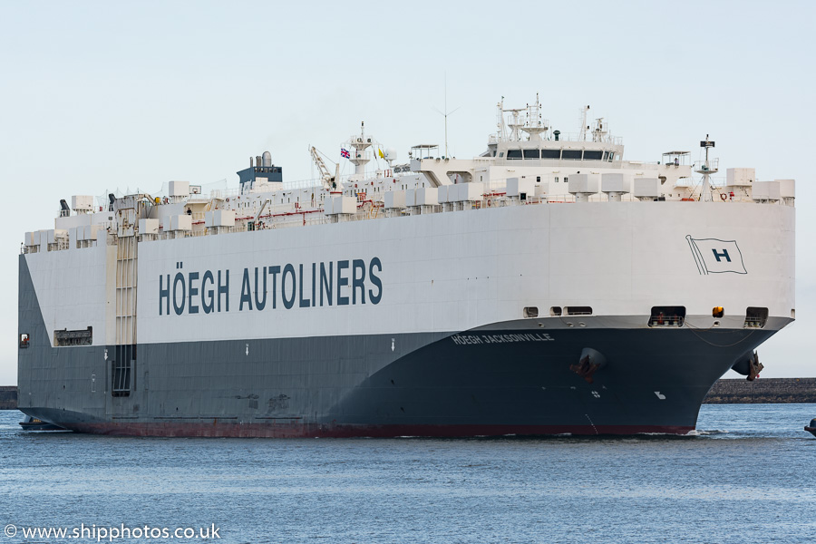 Photograph of the vessel  Hoegh Jacksonville pictured passing North Shields on 12th July 2019