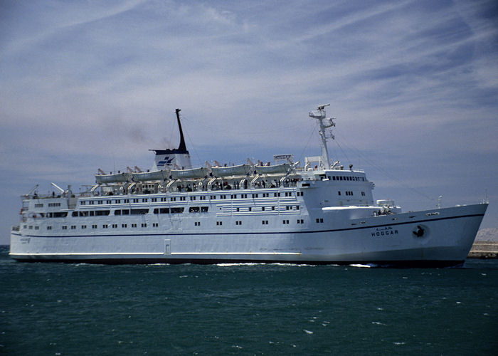 Photograph of the vessel  Hoggar pictured arriving at Marseille on 6th July 1990